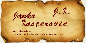 Janko Kašterović vizit kartica
